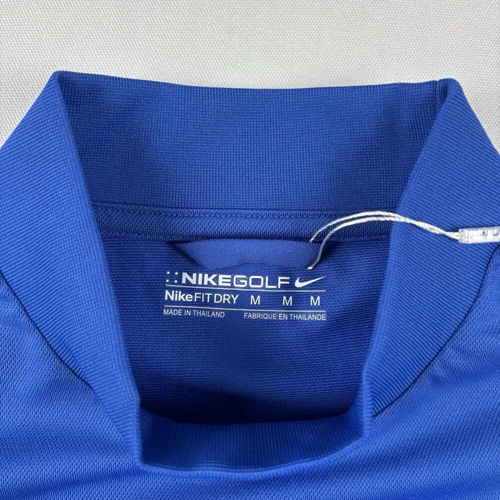 Vintage NIKE Golf Mock Pullover Men’s M Y2K Performance Long Sleeve 231353 Blue